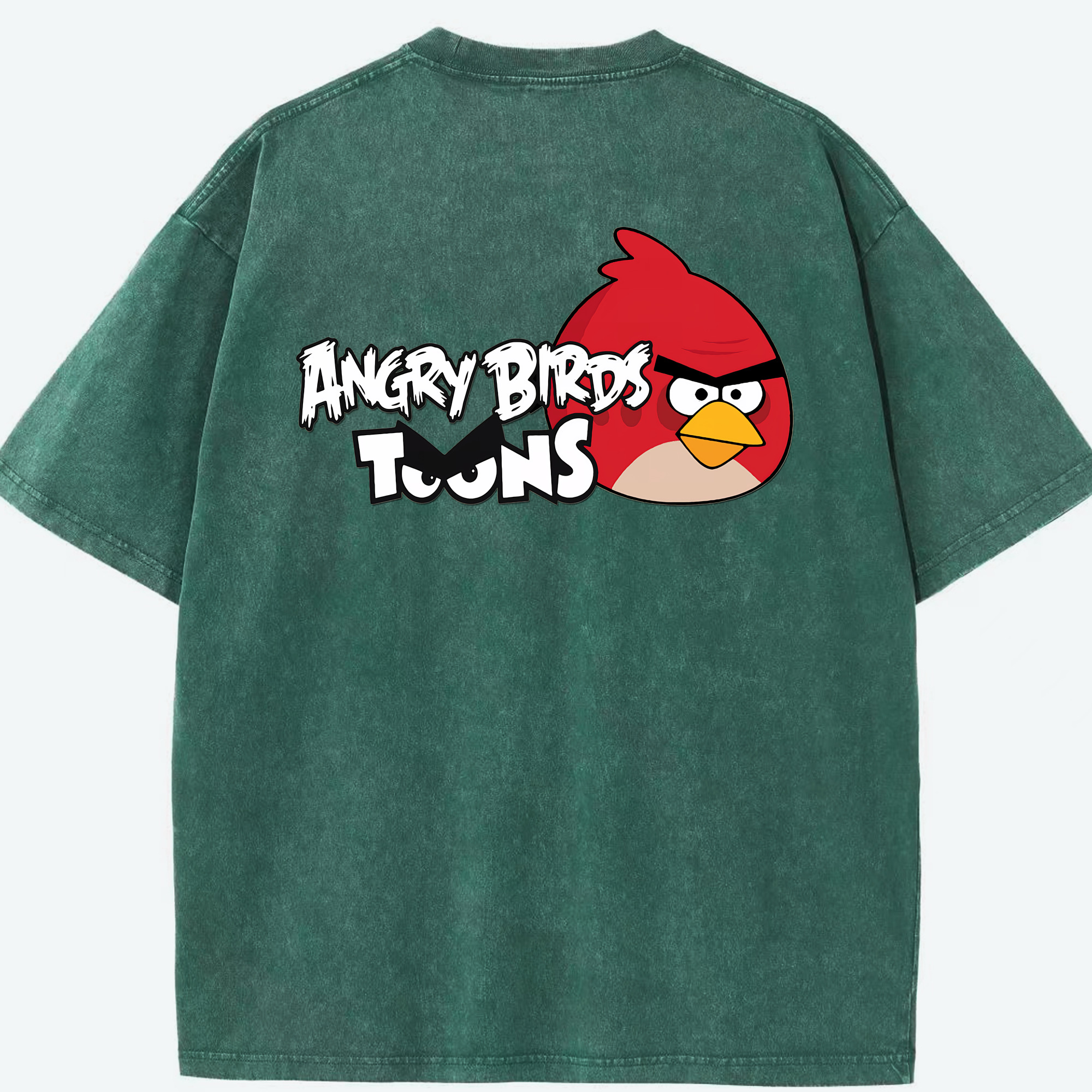 （画像用） Angry Birds アングリーバード 綿100% ヴィンテージ風 半袖Tシャツ（背面プリント）